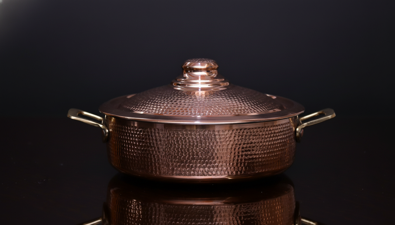 handcrafted hammered copper cooking pot with lid handcrafted hammered copper cooking pot with lid