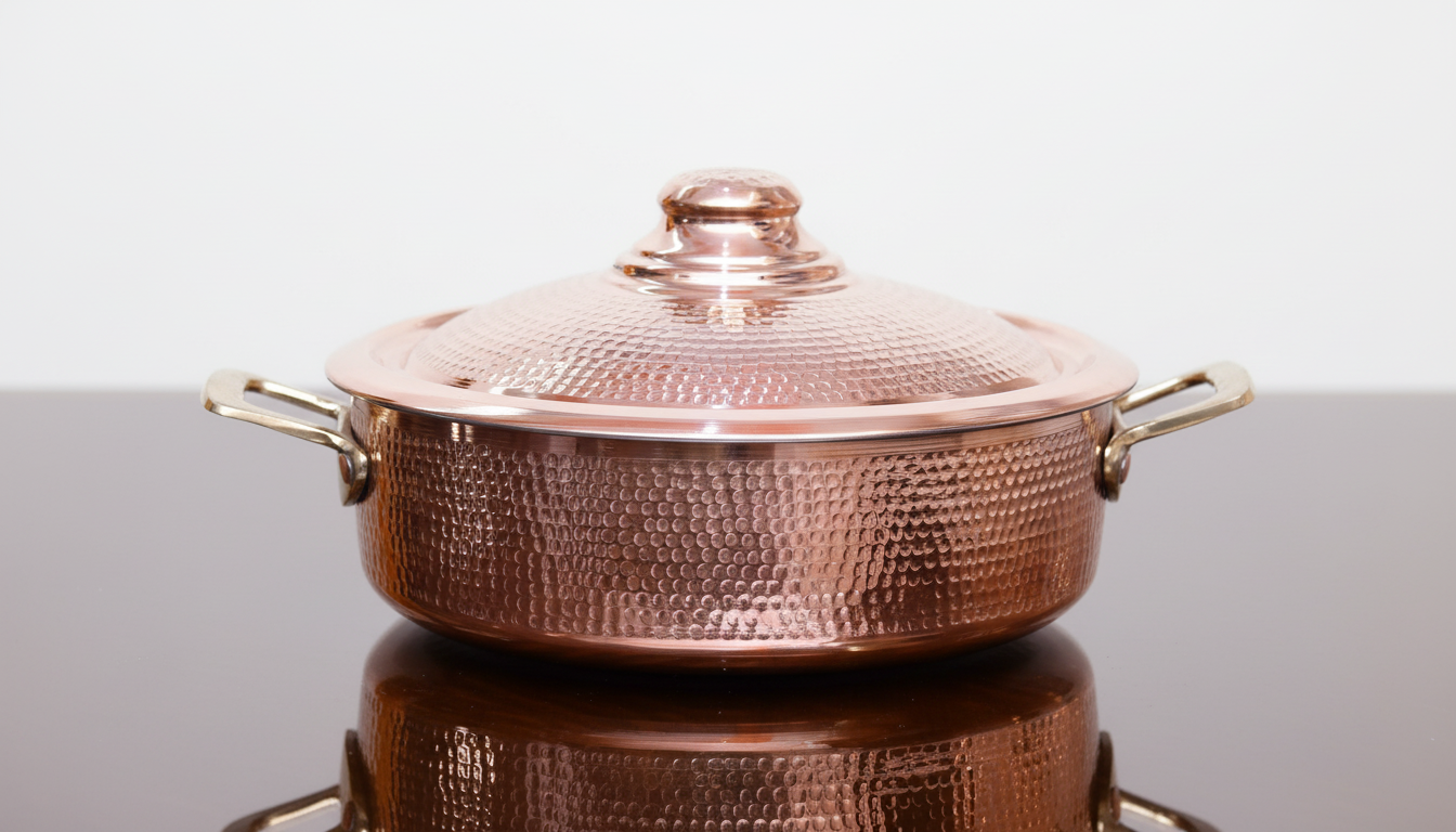 handcrafted hammered copper cooking pot with lid handcrafted hammered copper cooking pot with lid